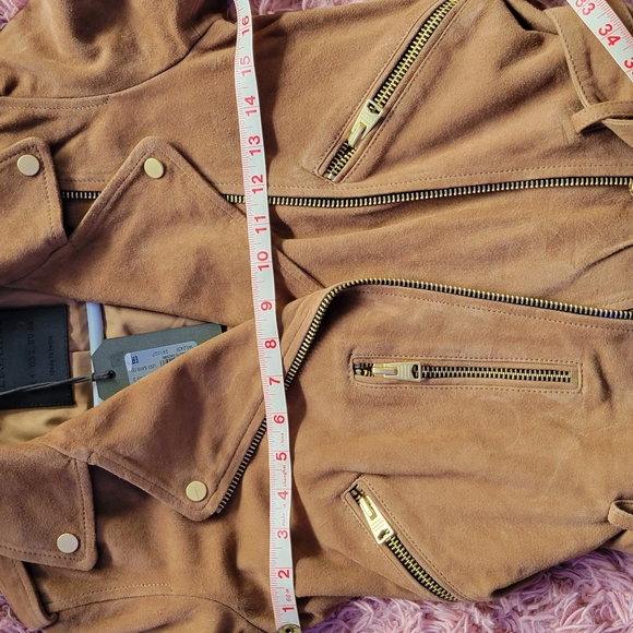 All Saints Suede Balfern Leather Jacket - Picture 6 of 7